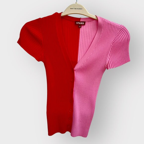 STAUD color block knit tee - Picture 1 of 3